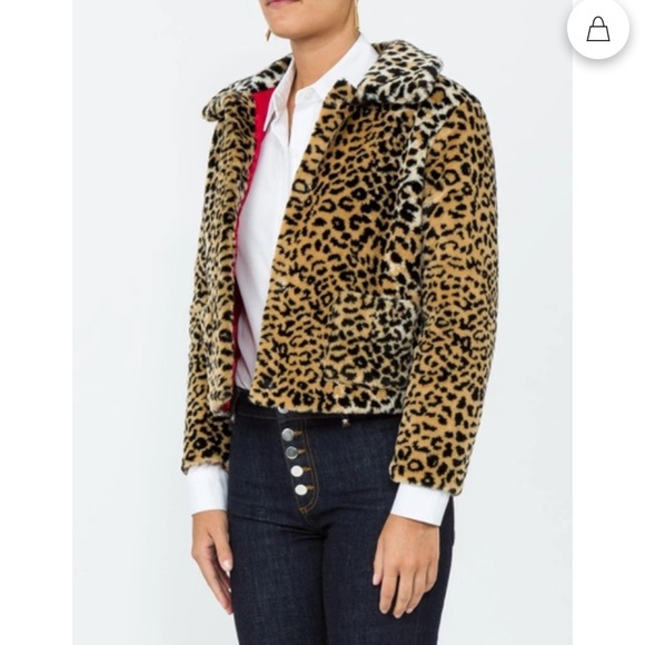 ALEXA CHUNG LEOPARD FAUX FUR JACKET - Picture 3 of 5